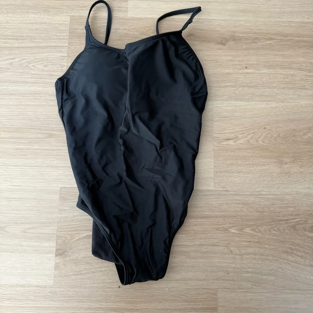 Quince Black Scoop One-Piece Swimsuit